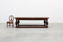 Large 17th‑Century Extendable Oak Dining Table, France