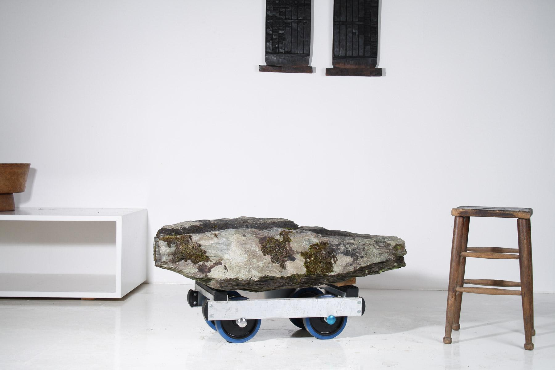 Large 17thCentury Stone Trough Garden Feature Weathered Moss Bonsai Carved Stone For Sale 13