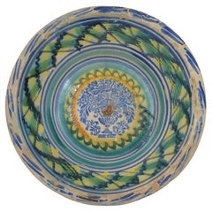 Large 18-19th Century Spanish Glazed Earthenware Bowl