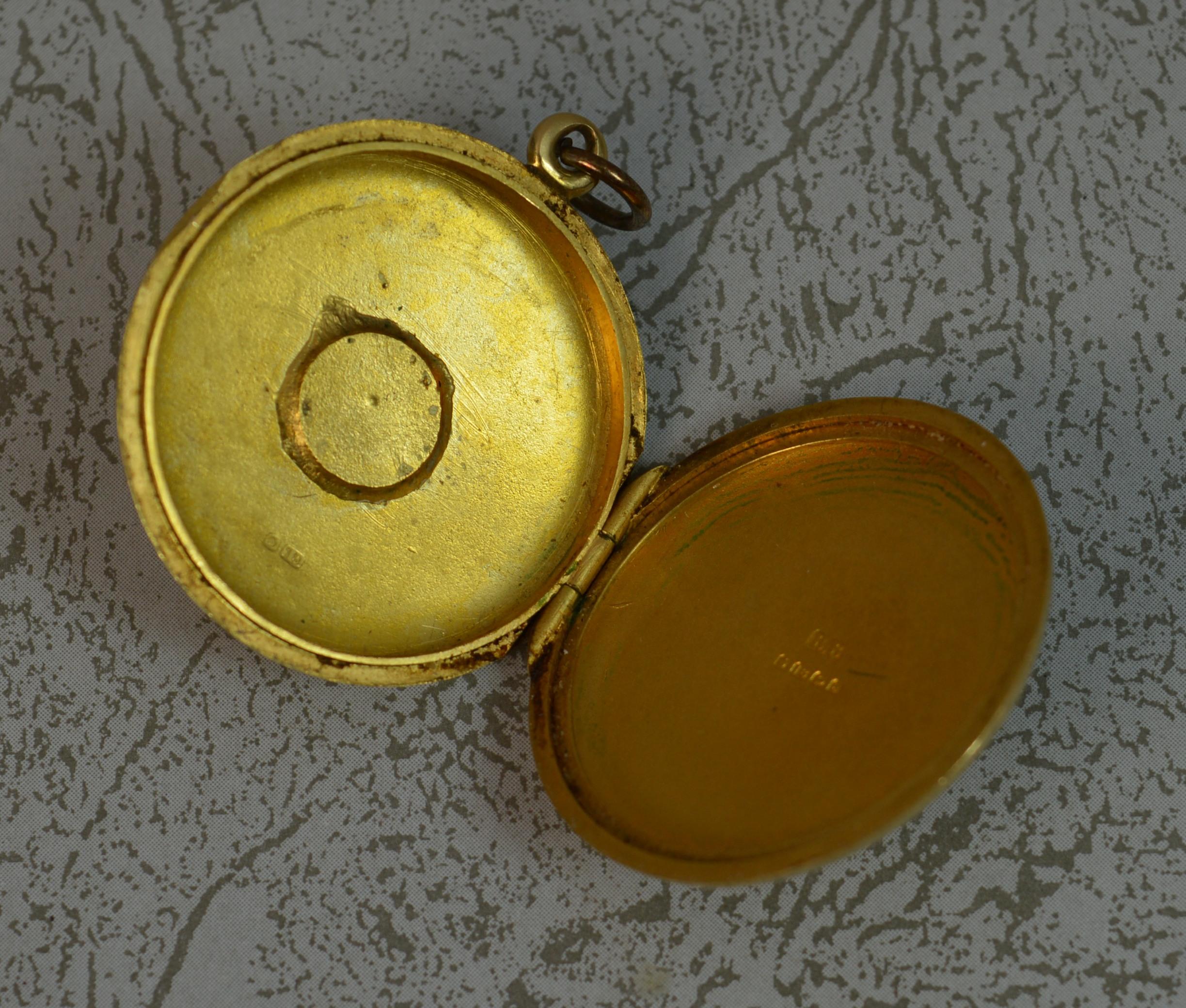 Large 18 Carat Gold and Pearl Edwardian English Locket Pendant 5