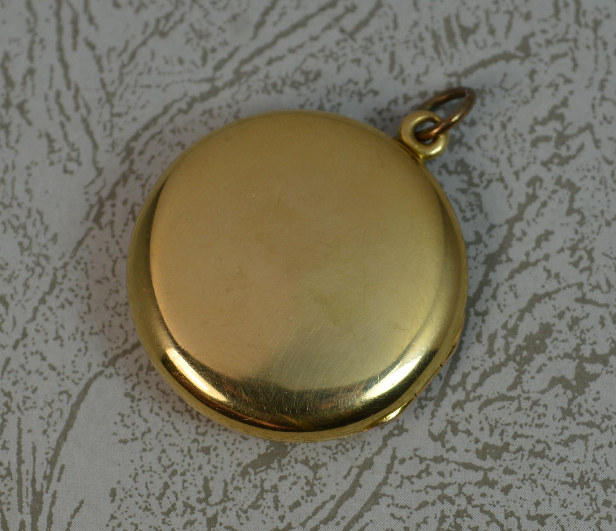 Large 18 Carat Gold and Pearl Edwardian English Locket Pendant 4