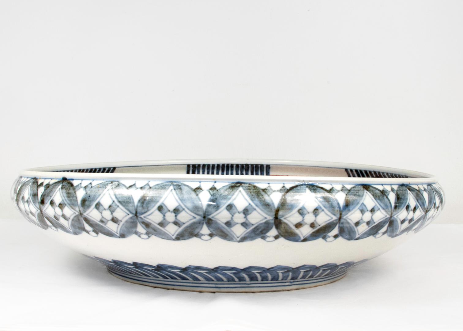 Large 18-inch Japanese Imari Porcelain Bowl 11