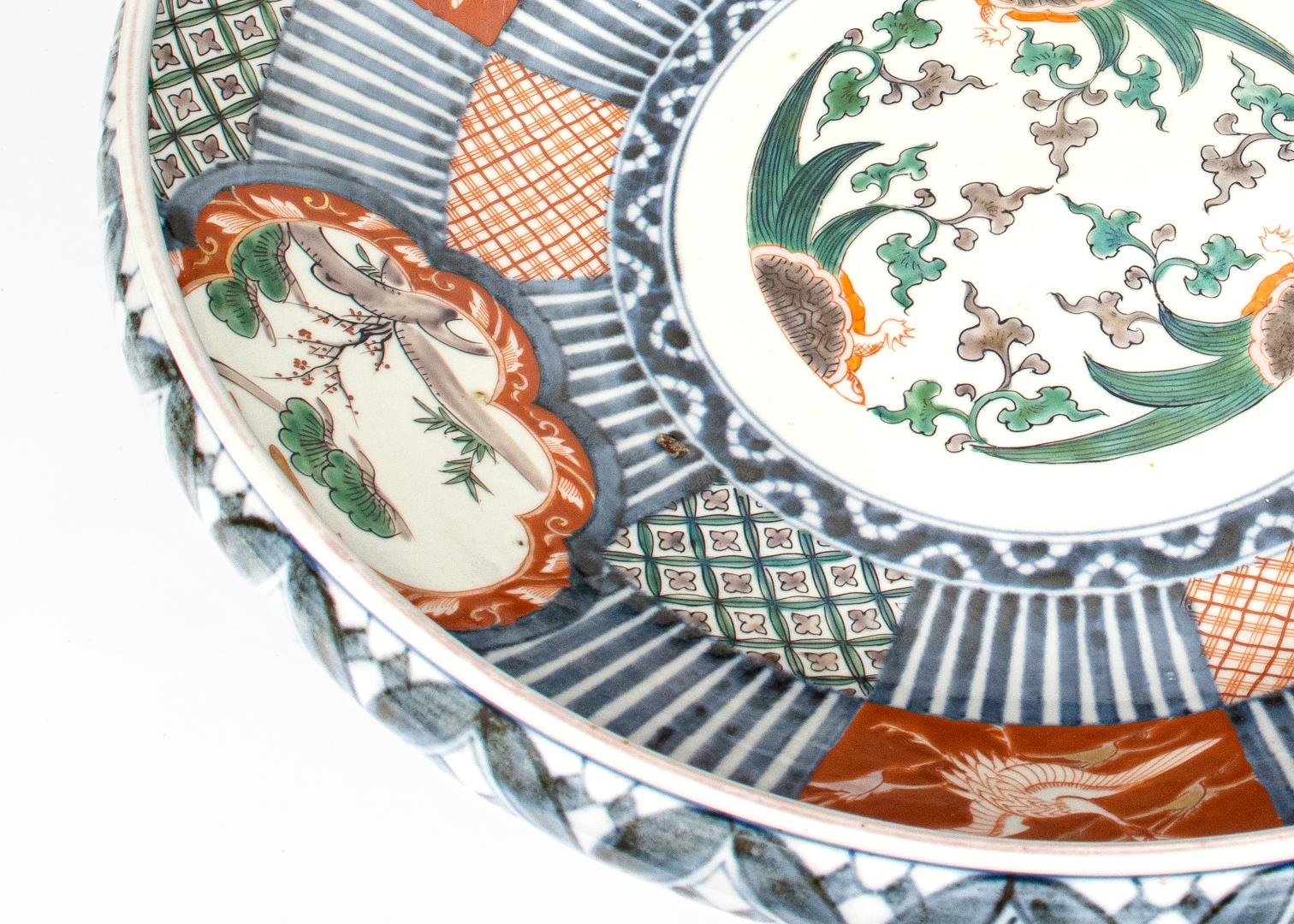 Large 18-inch Japanese Imari Porcelain Bowl 12
