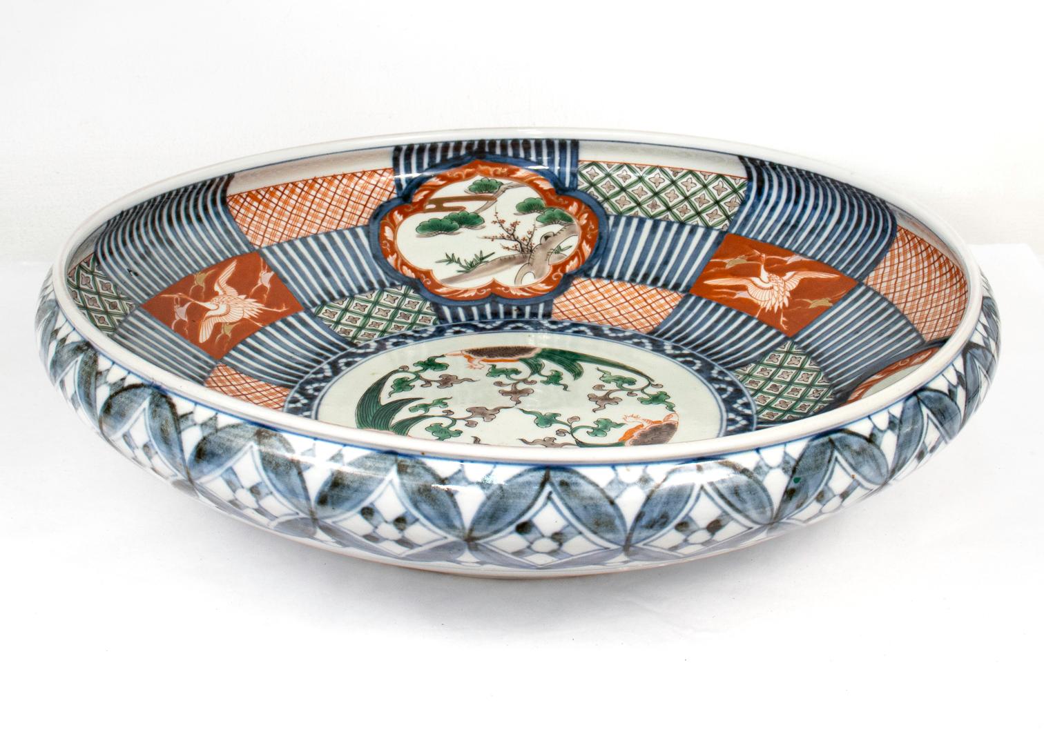Large 18-inch Japanese Imari Porcelain Bowl 1