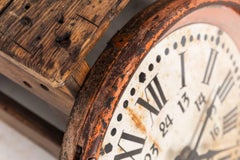 Large 18" Industrial Cast Iron Railway / Factory Wall Clock, c.1920