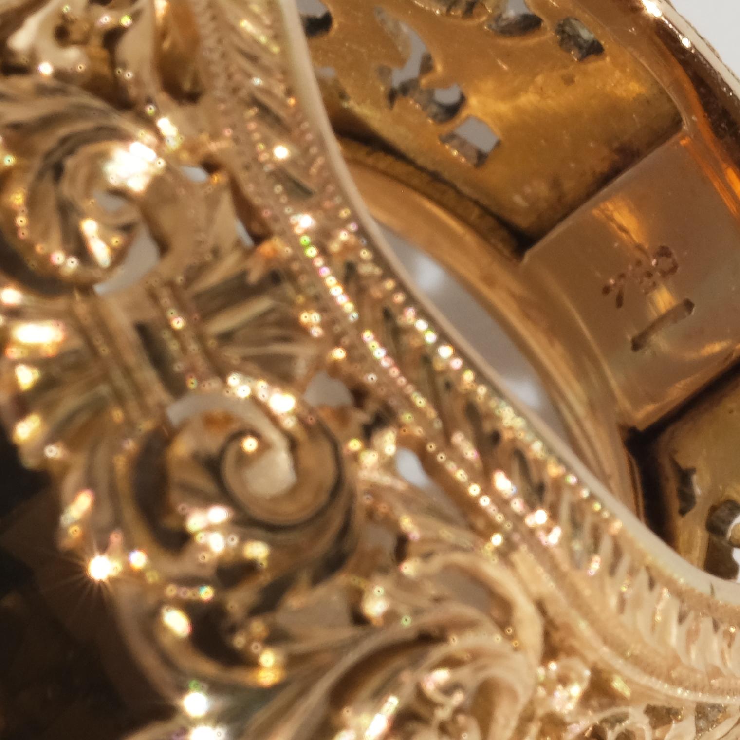 Großer Ring aus 18 Karat Gold mit rechteckigem Citrin im Angebot 2