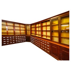 Large 1800s Herbal Pharmacy Cabinet