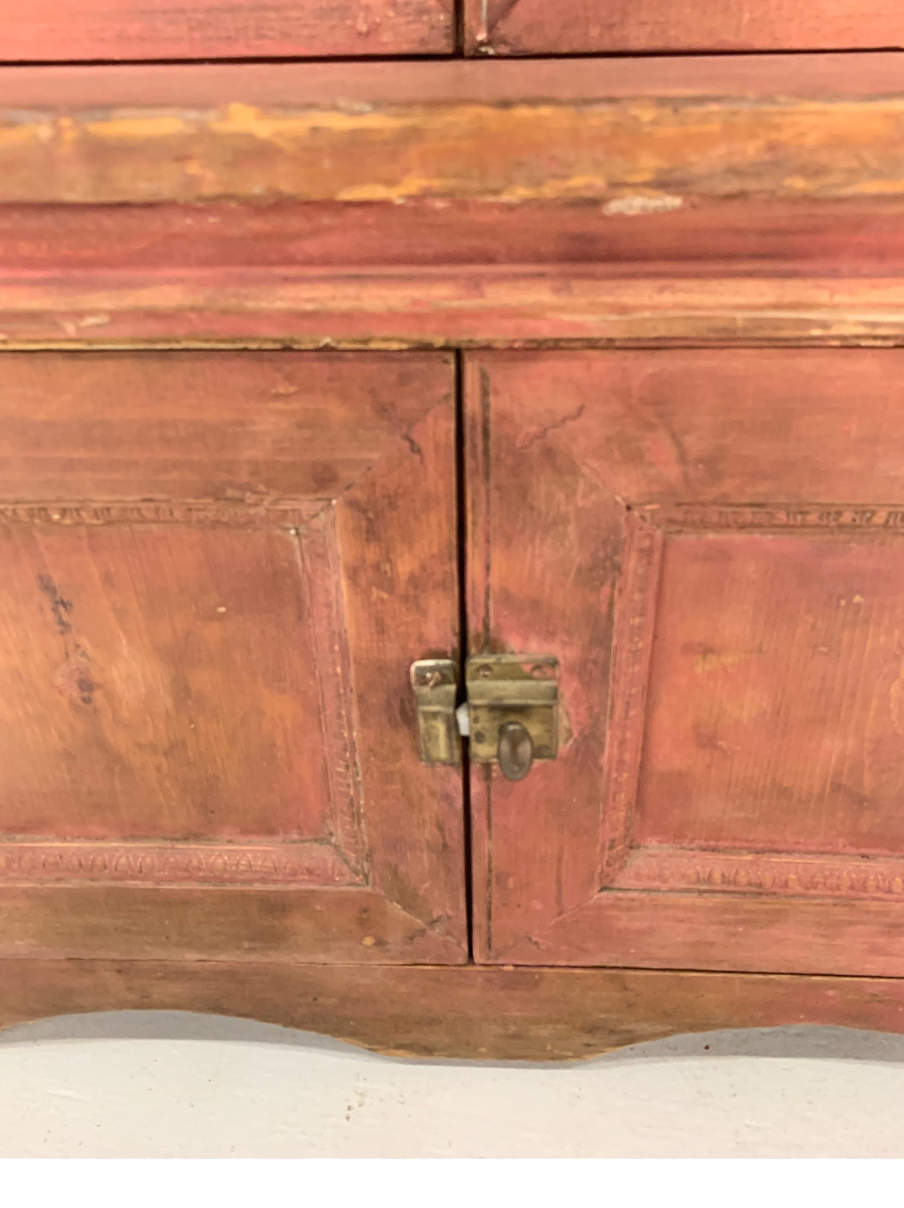 Large Child's Wooden Cupboard, ca. 1900 In Good Condition In Lambertville, NJ