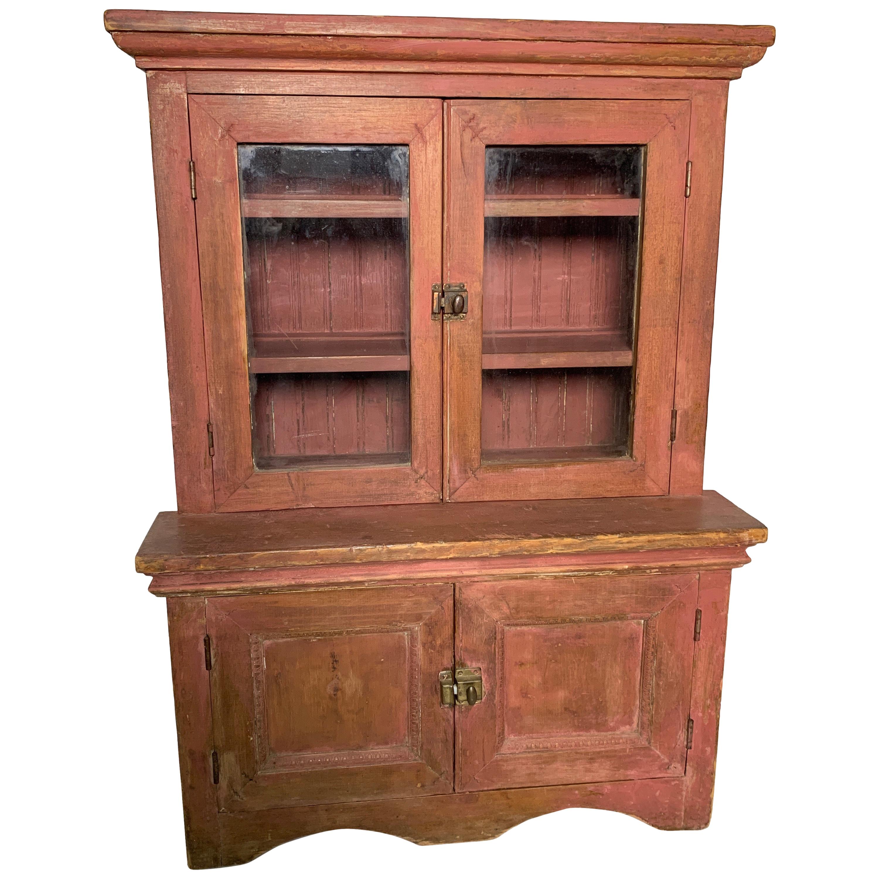 Large Child's Wooden Cupboard, ca. 1900