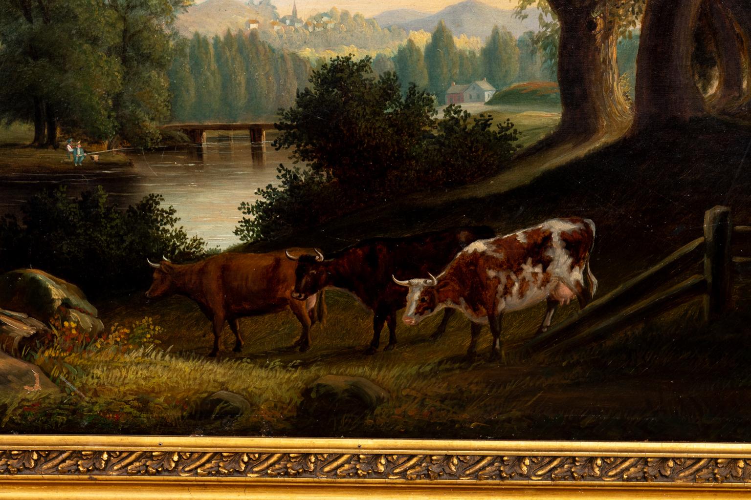 Large 1840s Landscape with Cows 2