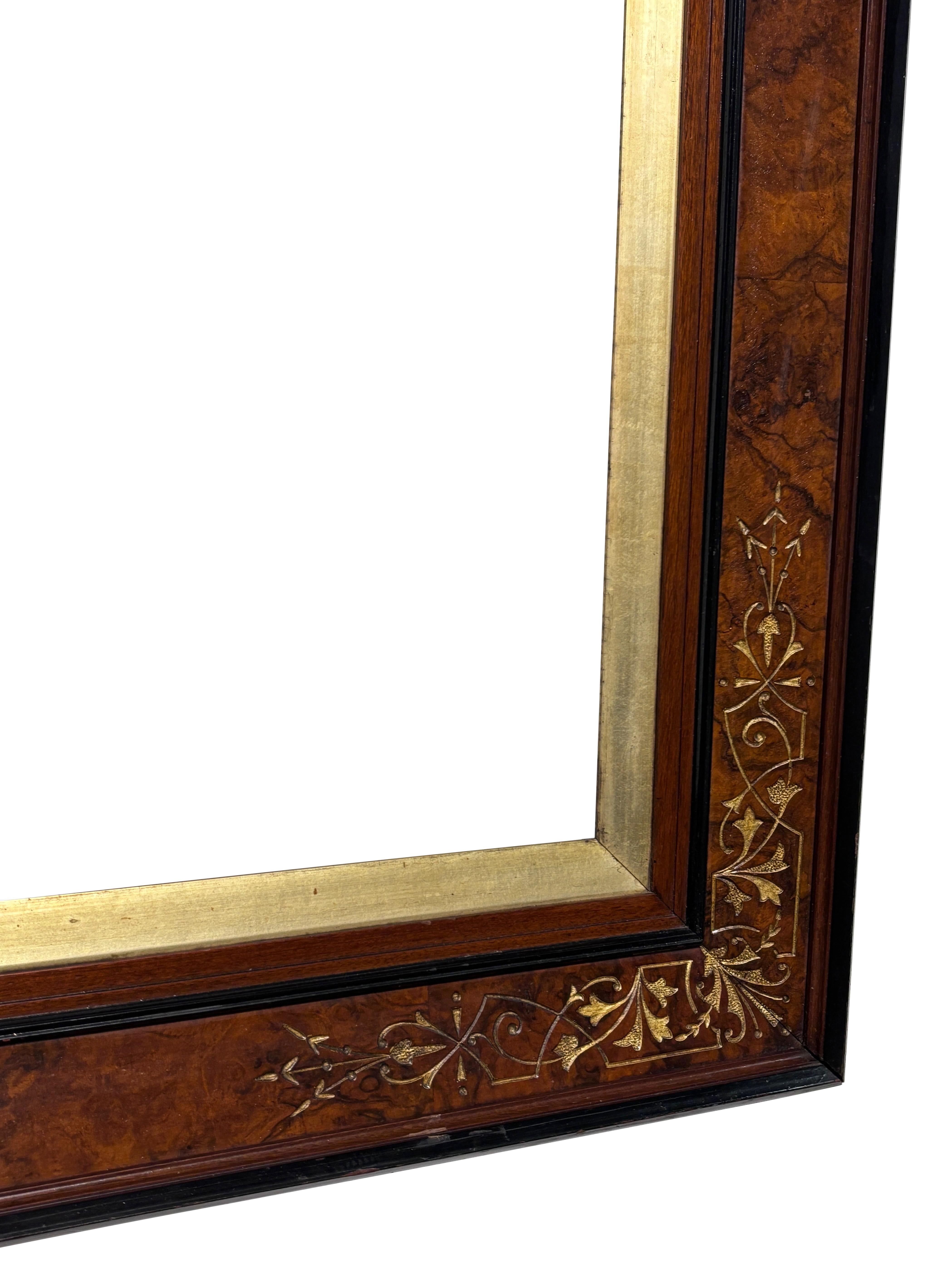 Américain Grand cadre à tableau en noyer victorien américain des années 1870 en vente