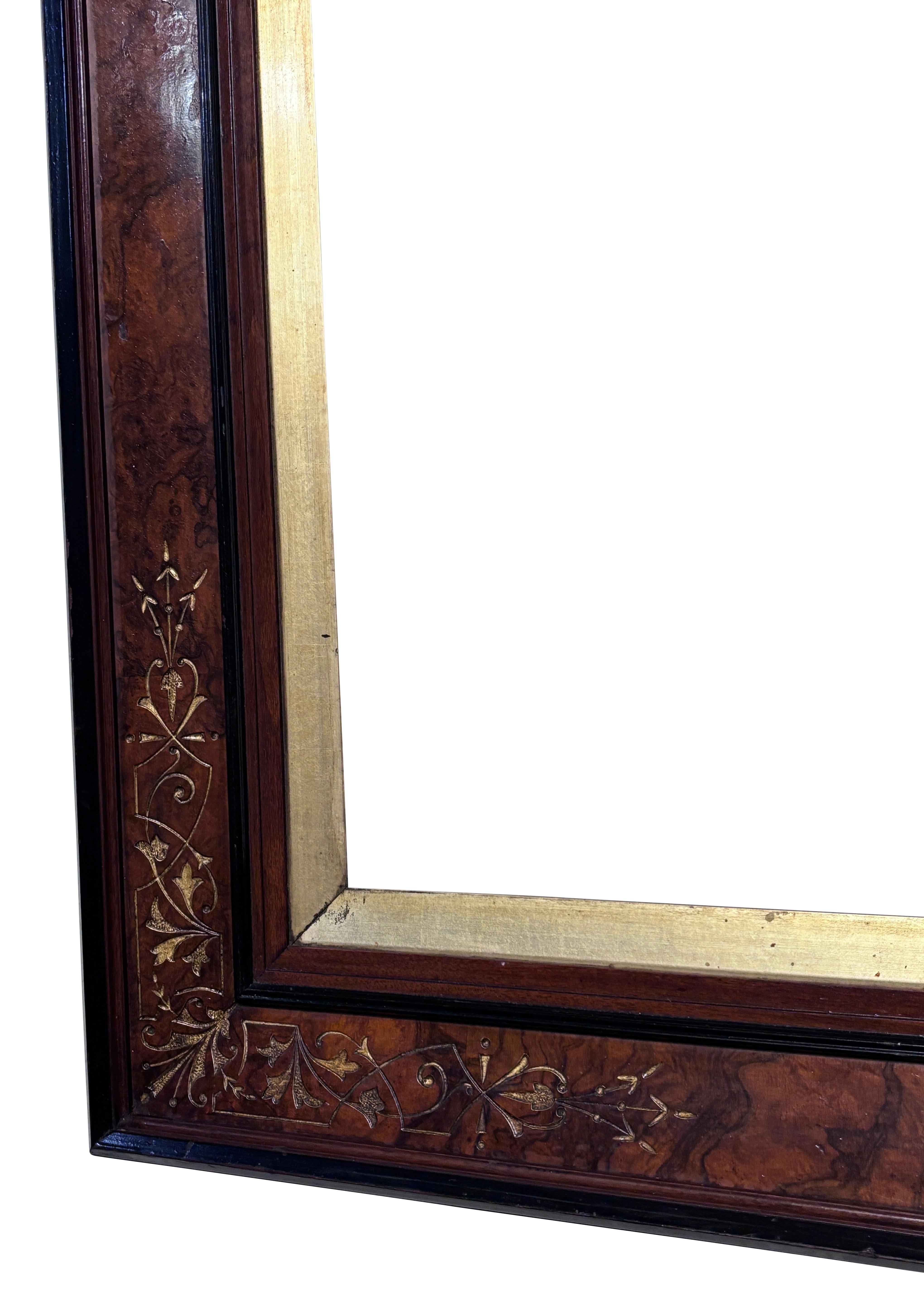 Grand cadre à tableau en noyer victorien américain des années 1870 Bon état - En vente à San Francisco, CA