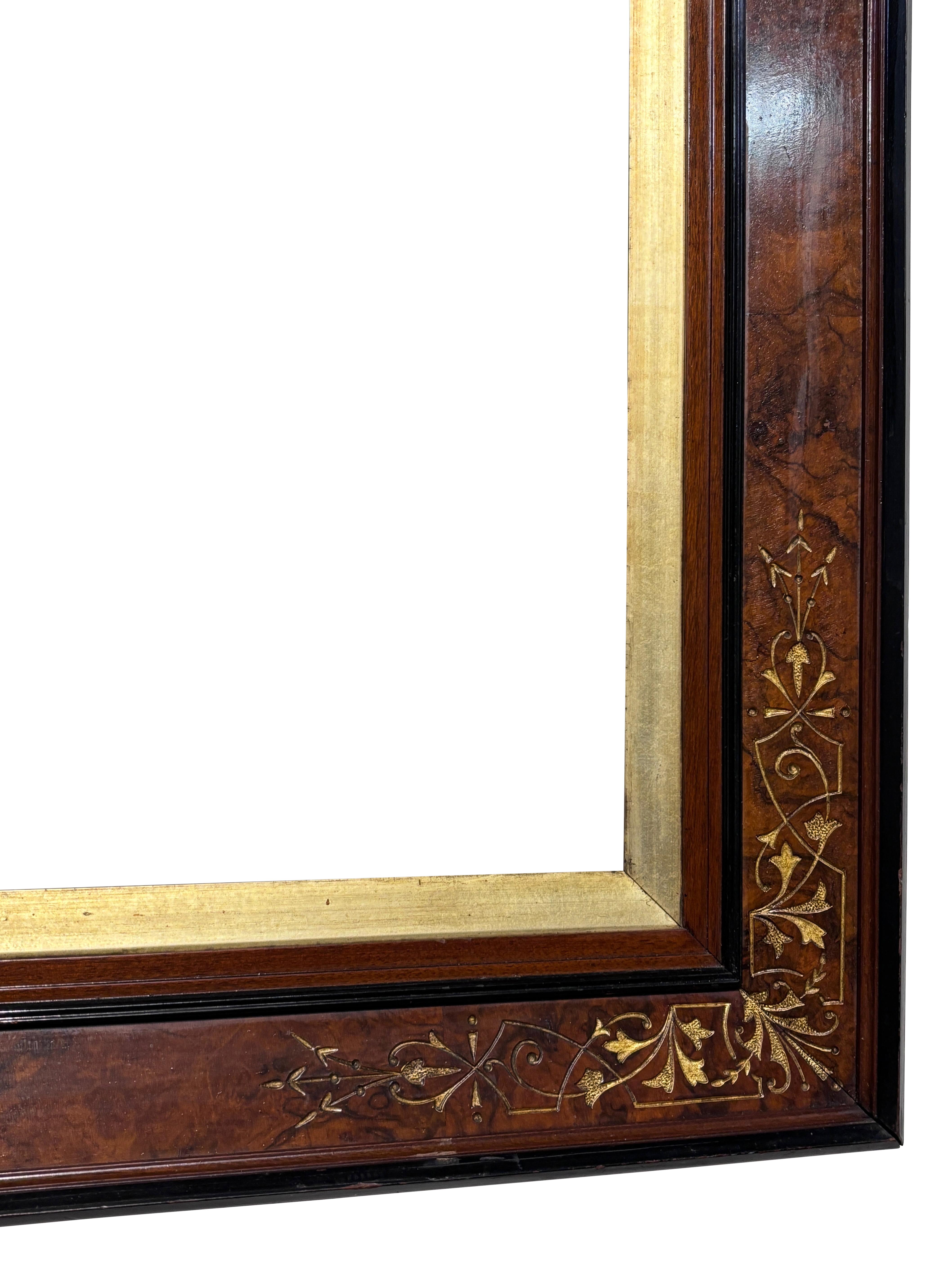 XIXe siècle Grand cadre à tableau en noyer victorien américain des années 1870 en vente