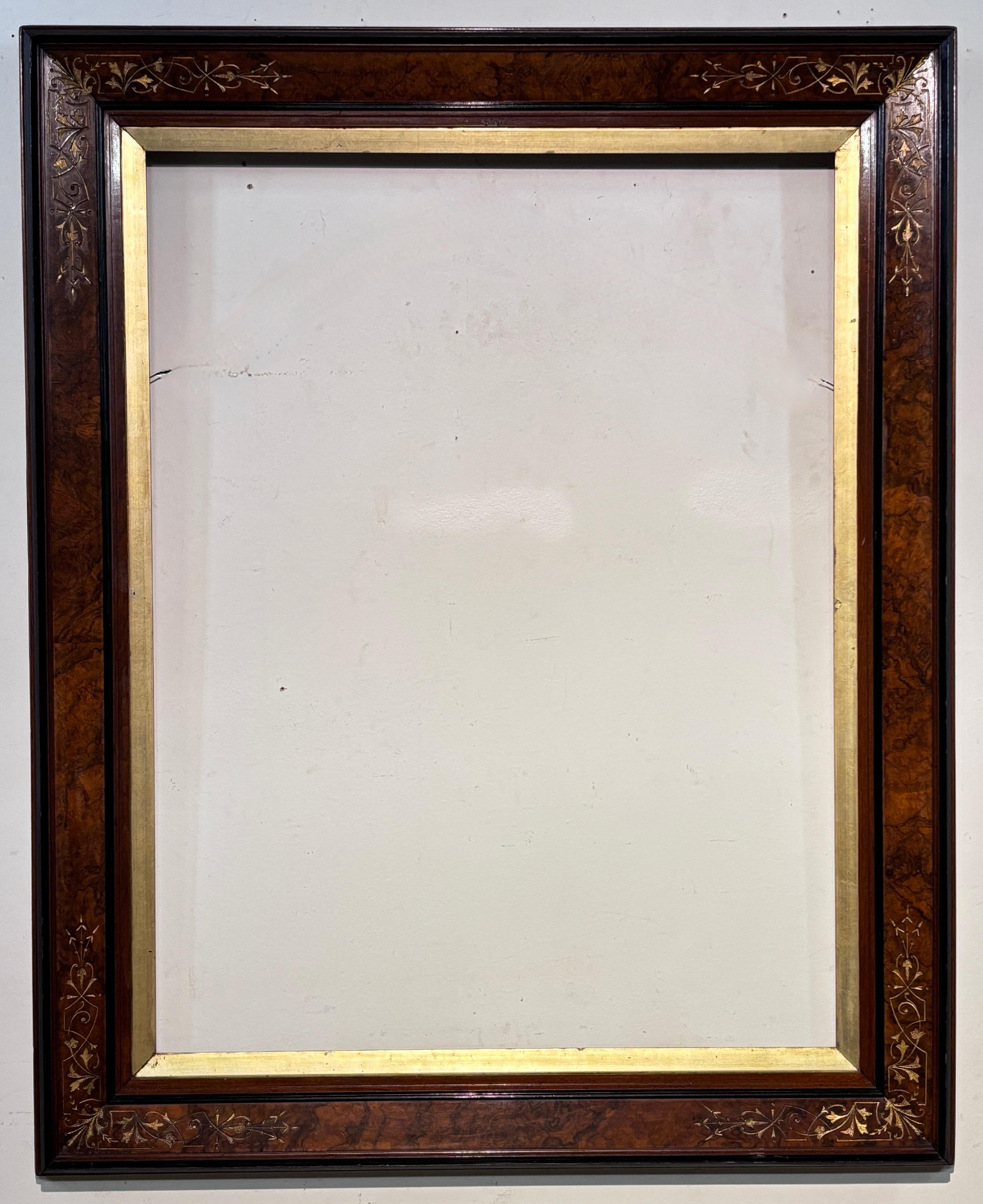 Grand cadre à tableau en noyer victorien américain des années 1870 en vente 1