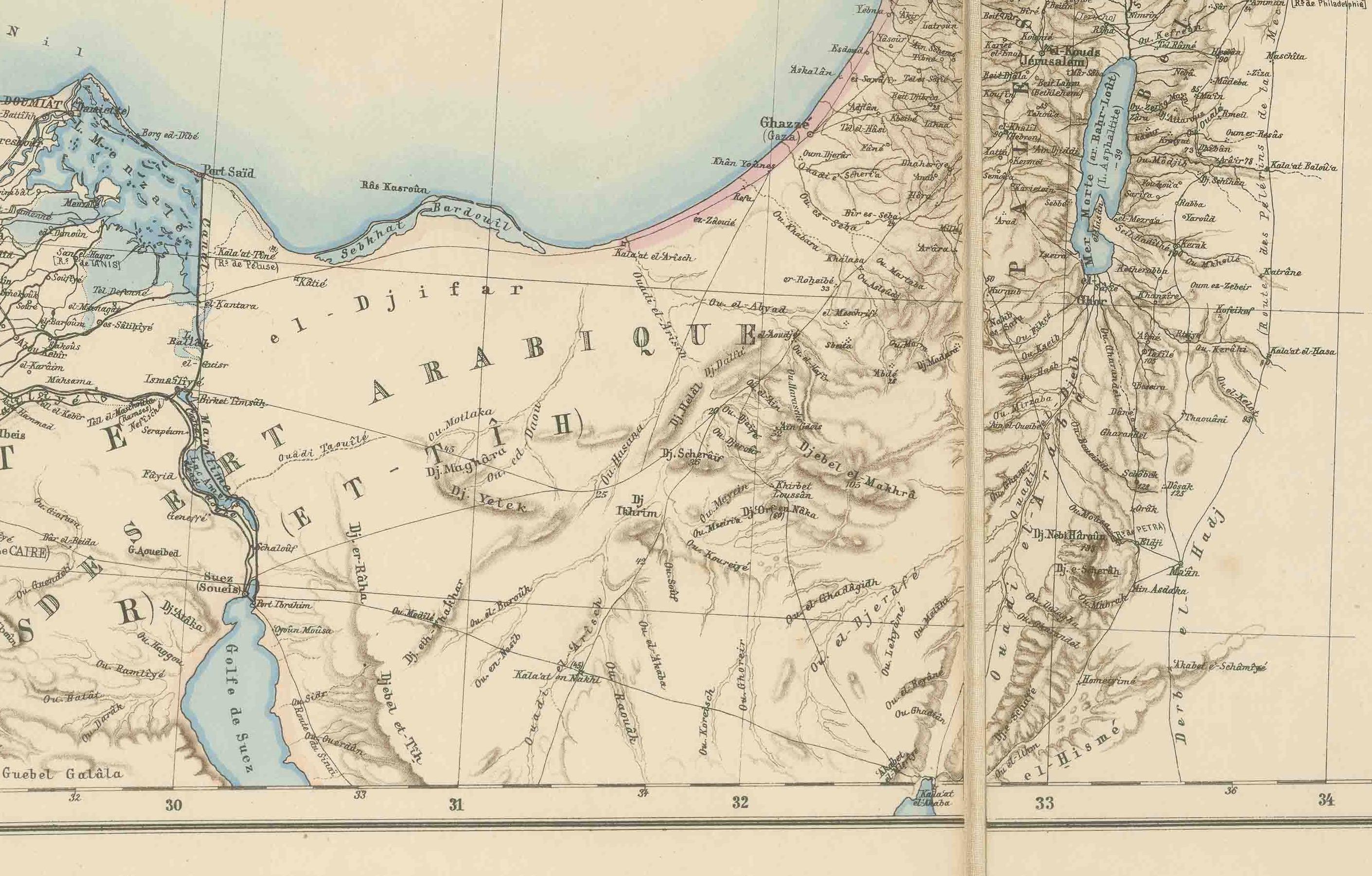 Grande carte Kiepert de 1884 des provinces ottomanes d'Asie - Anatolie, Syrie, Mésopotamie en vente 8