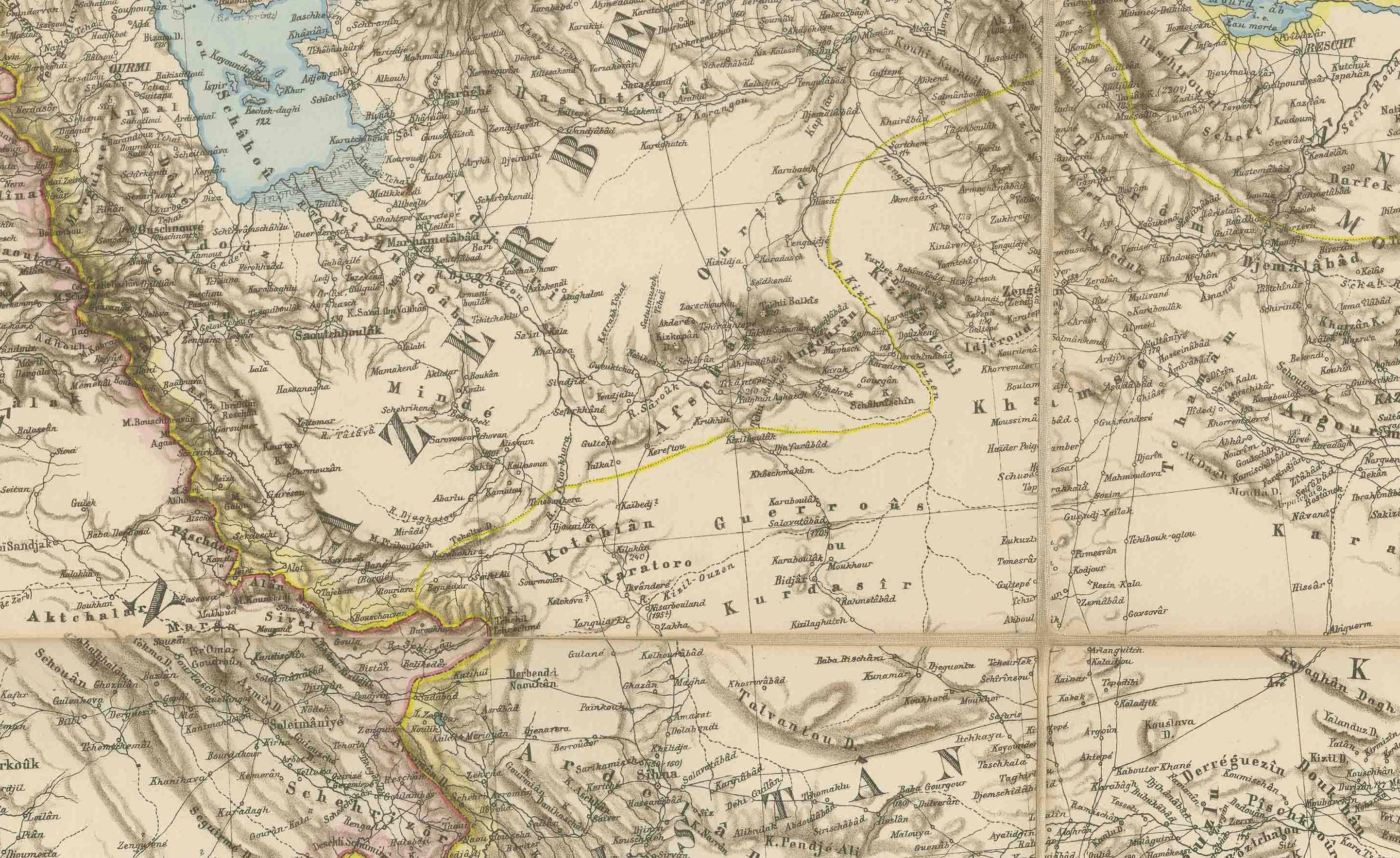 Fin du XIXe siècle Grande carte Kiepert de 1884 des provinces ottomanes d'Asie - Anatolie, Syrie, Mésopotamie en vente