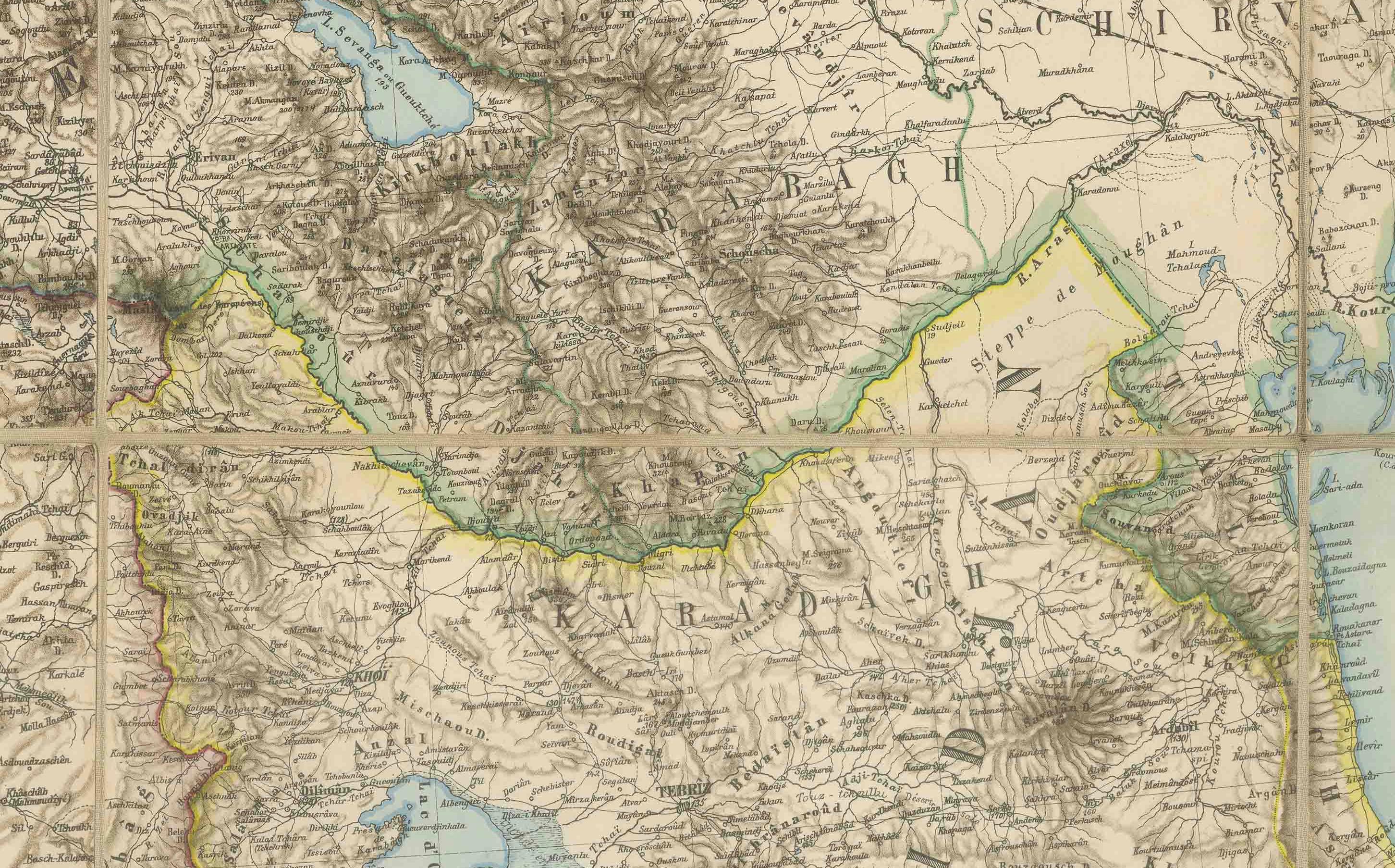 Papier Grande carte Kiepert de 1884 des provinces ottomanes d'Asie - Anatolie, Syrie, Mésopotamie en vente