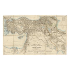 Grande carte Kiepert de 1884 des provinces ottomanes d'Asie - Anatolie, Syrie, Mésopotamie