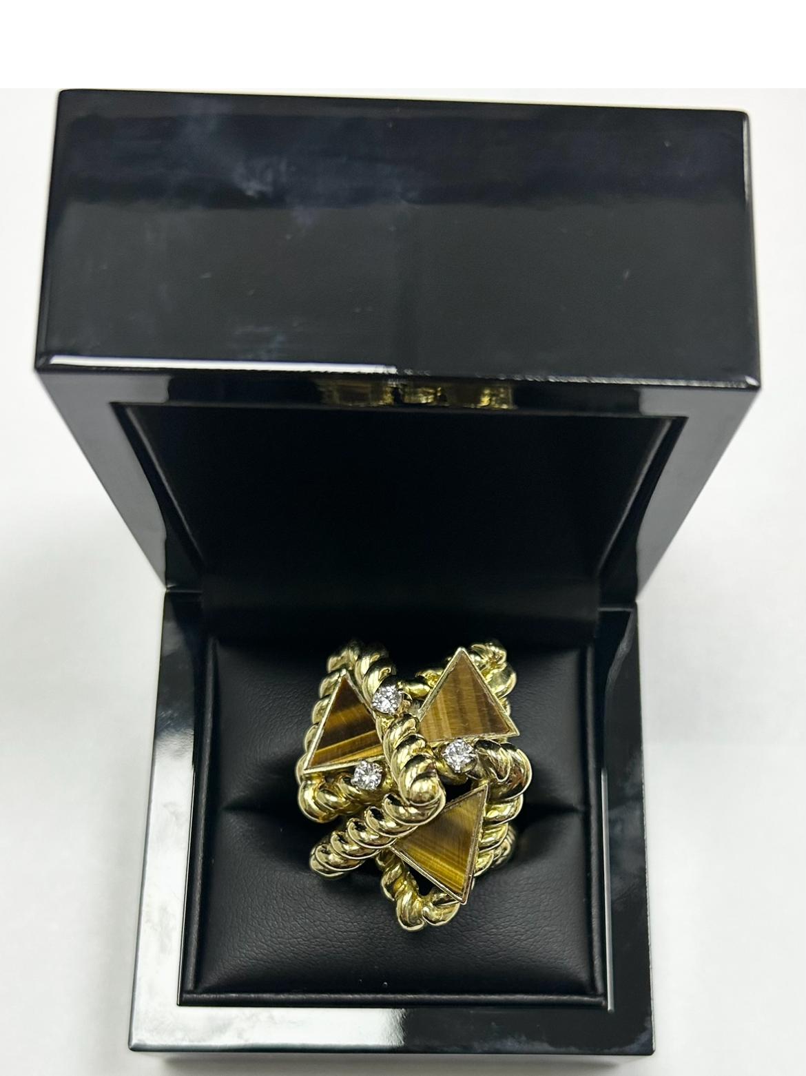 18k YG Large Abstract Ring 2