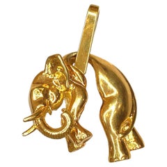 Vintage Large 18K Gold Elephant Pendant