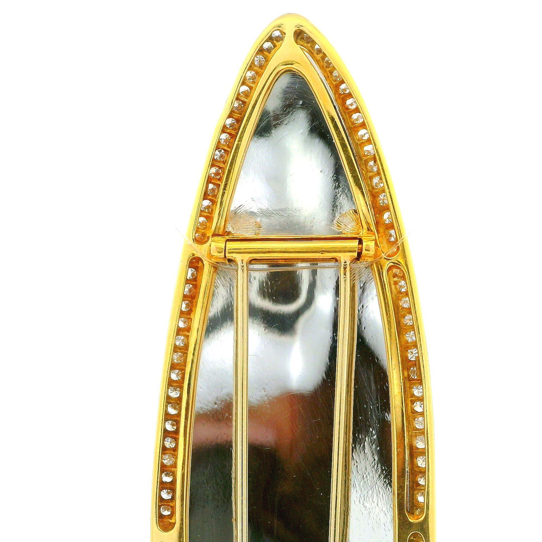 Spilla grande in oro 18k e platino con tormalina rubellite GIA e diamanti Navette in vendita 4