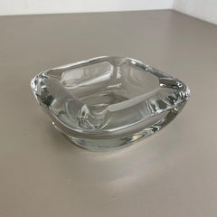Large 1, 8kg French "Lucid" Crystal Glass Shell Ashtray by Art Vannes France 1970