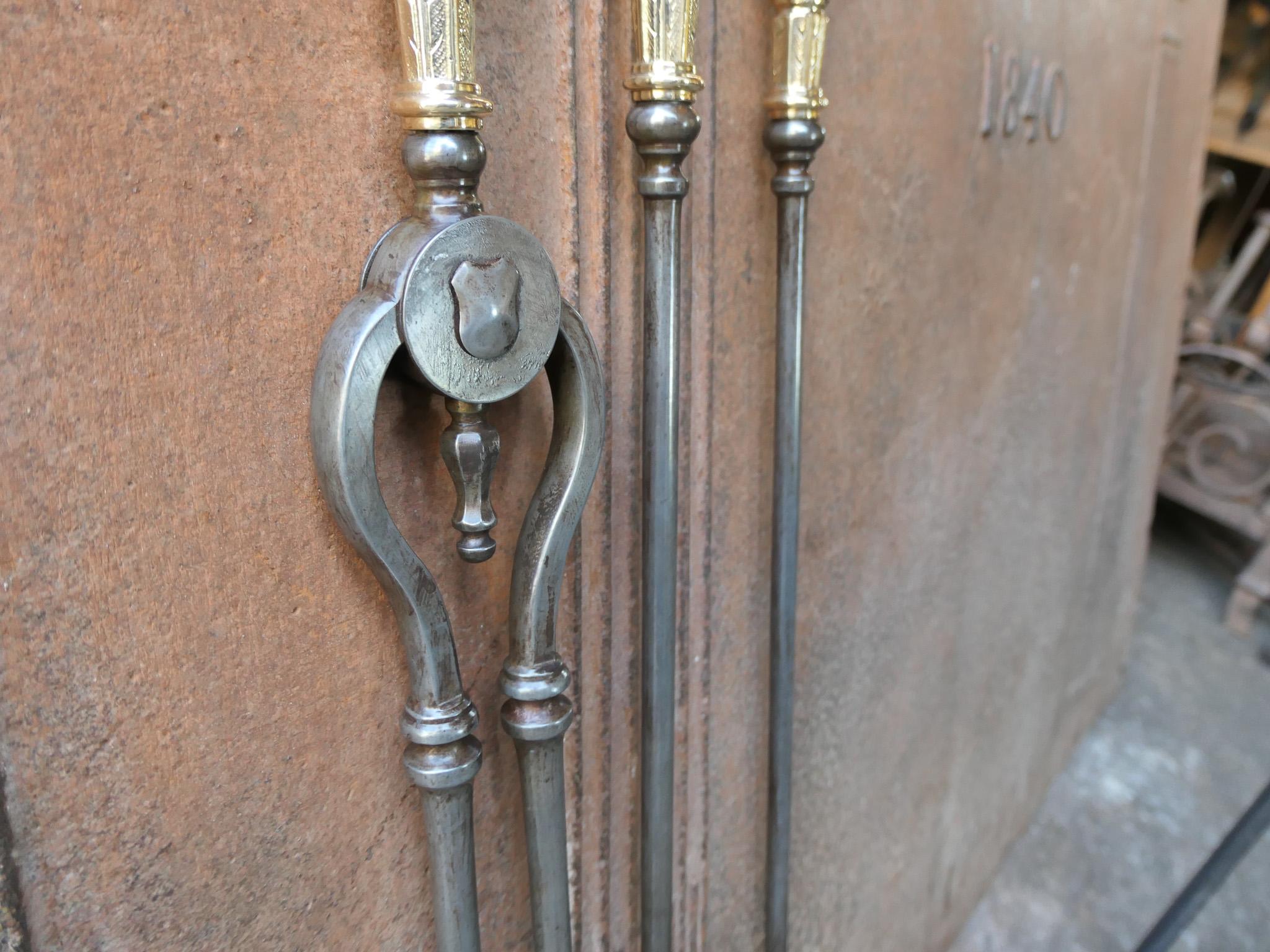 Large 18th - 19th C. English Georgian Fire Irons For Sale 12