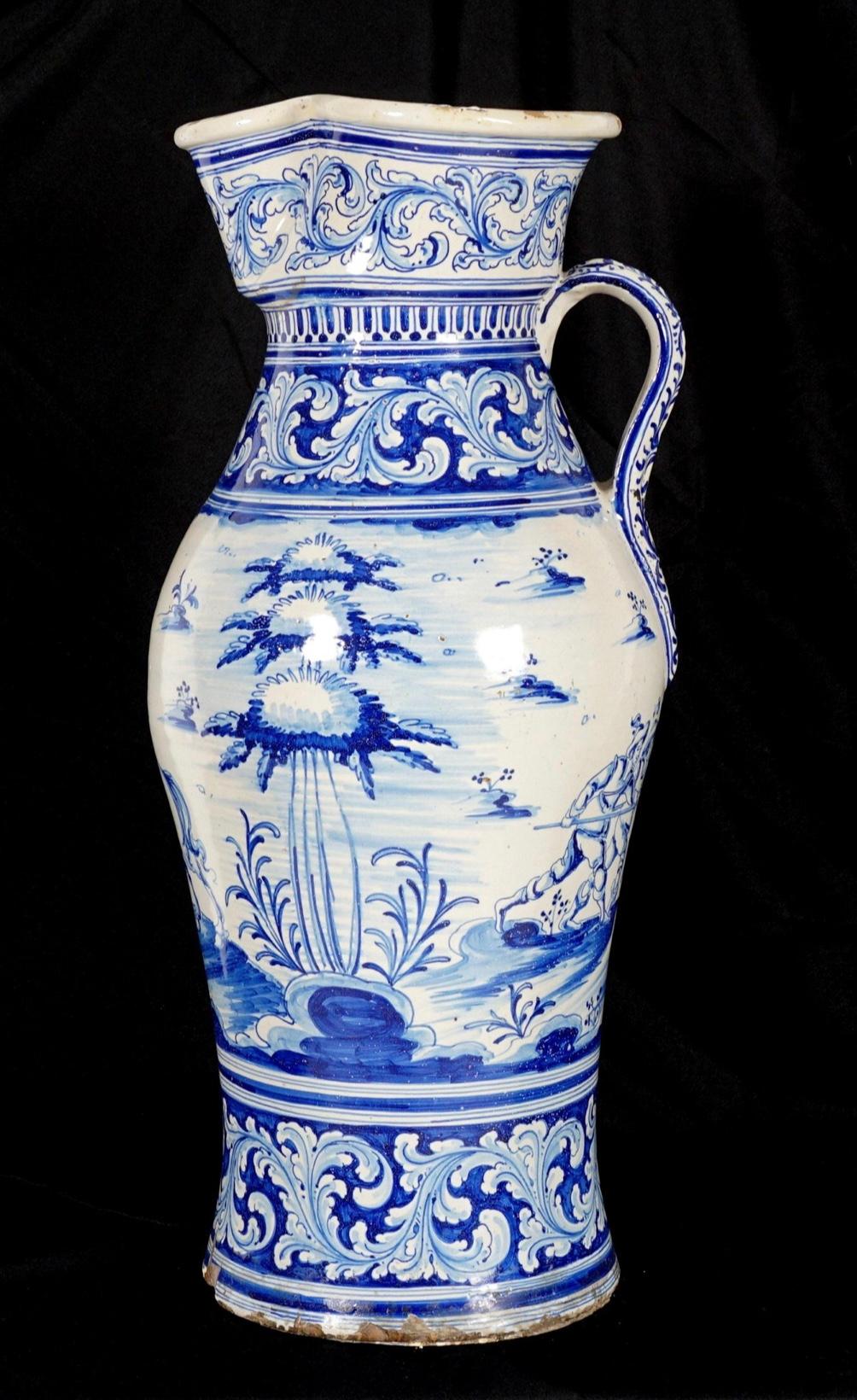 Large 18th/19th Century French Faience Pitcher For Sale 8