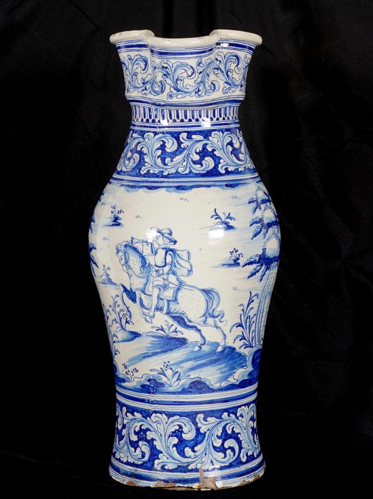 18th Century Large 18th/19th Century French Faience Pitcher For Sale