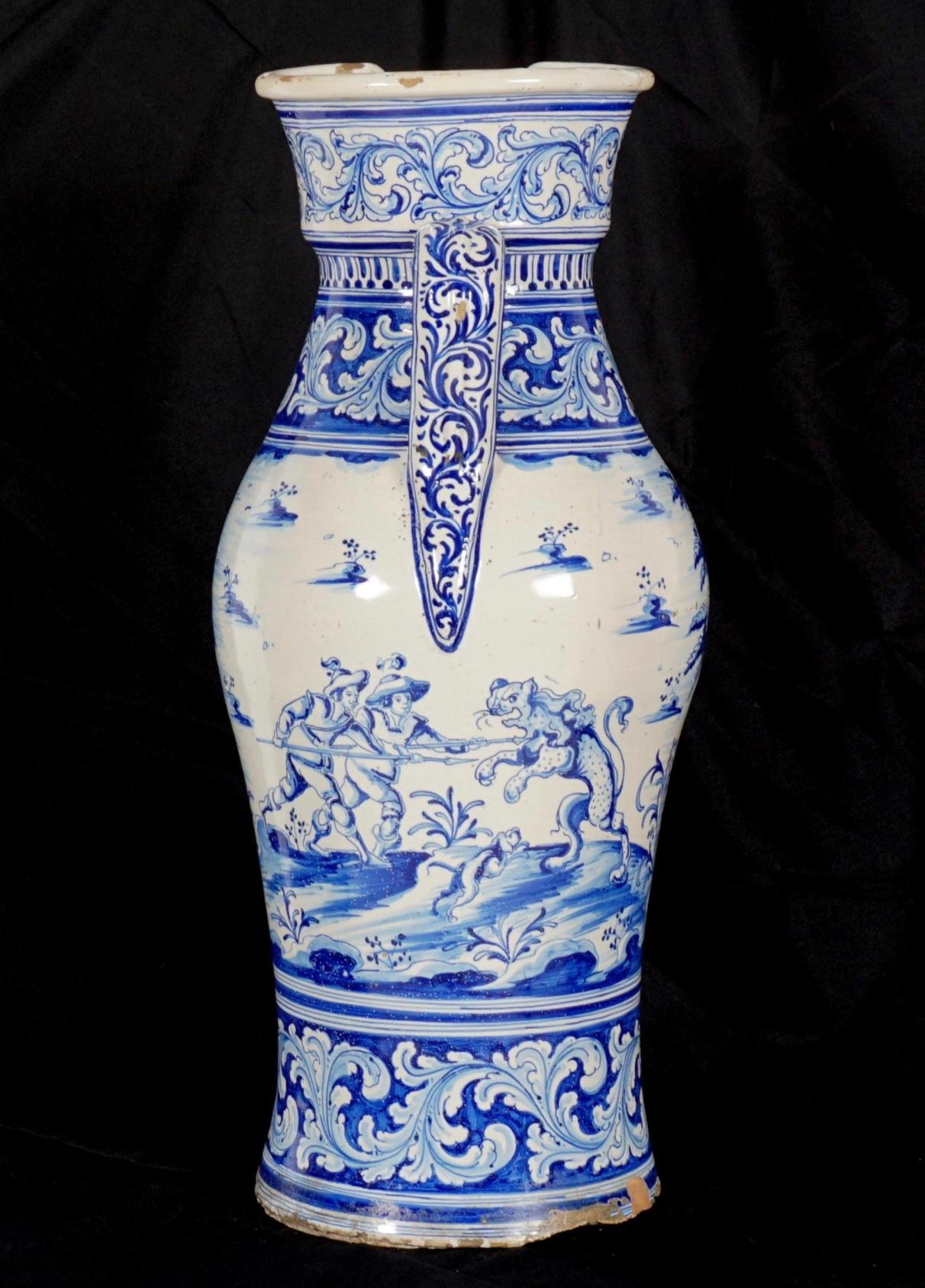Large 18th/19th Century French Faience Pitcher For Sale 2