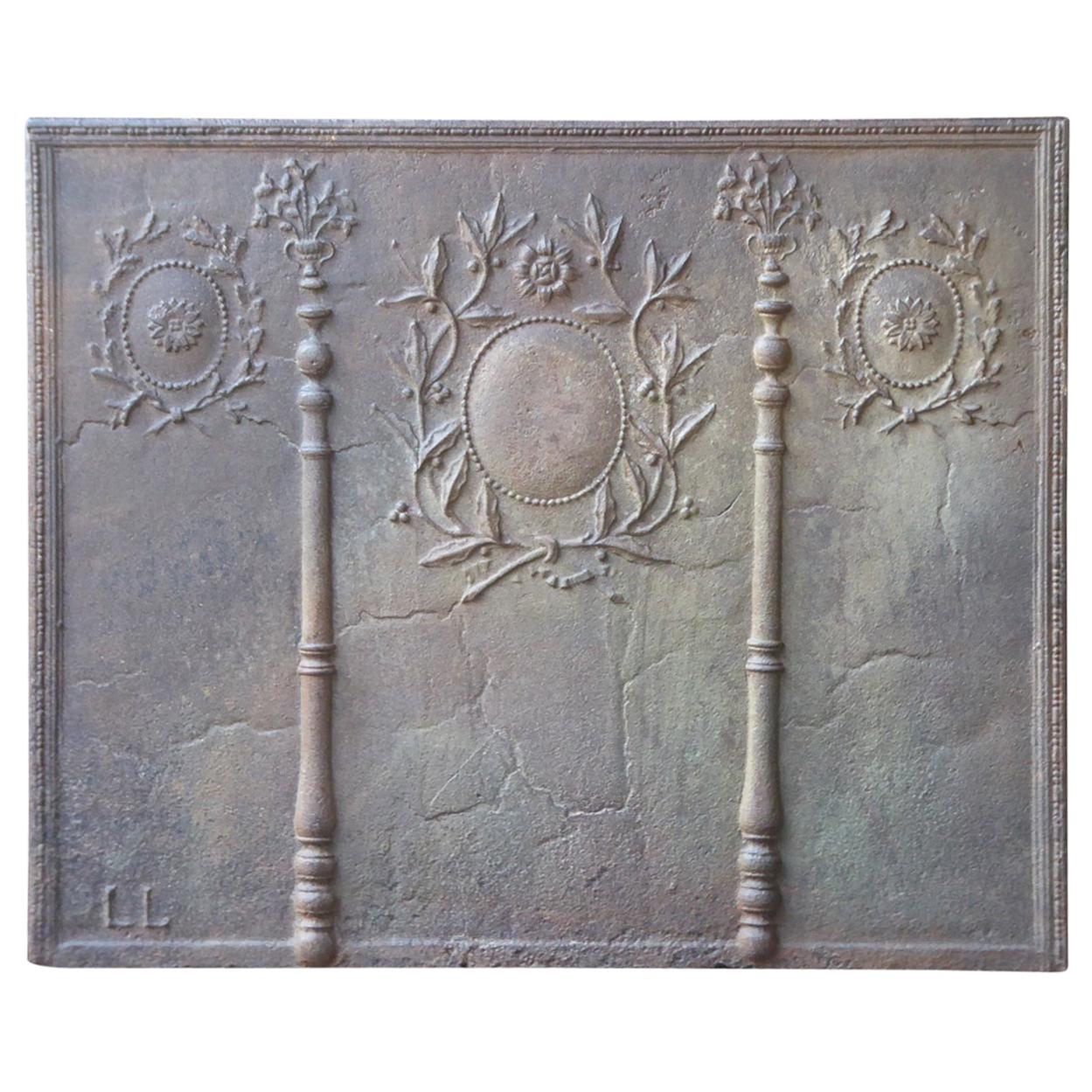 Large 18th-19th Century French Neoclassical 'Decorative' Fireback