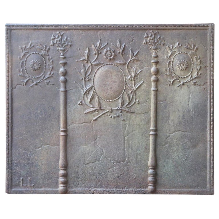 Large 18th-19th Century French Neoclassical 'Decorative' Fireback For Sale