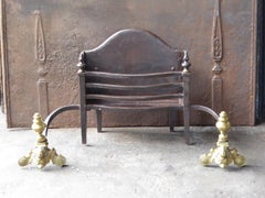 Large 18th-19th Century French Neoclassical Fire Grate, Fireplace Grate