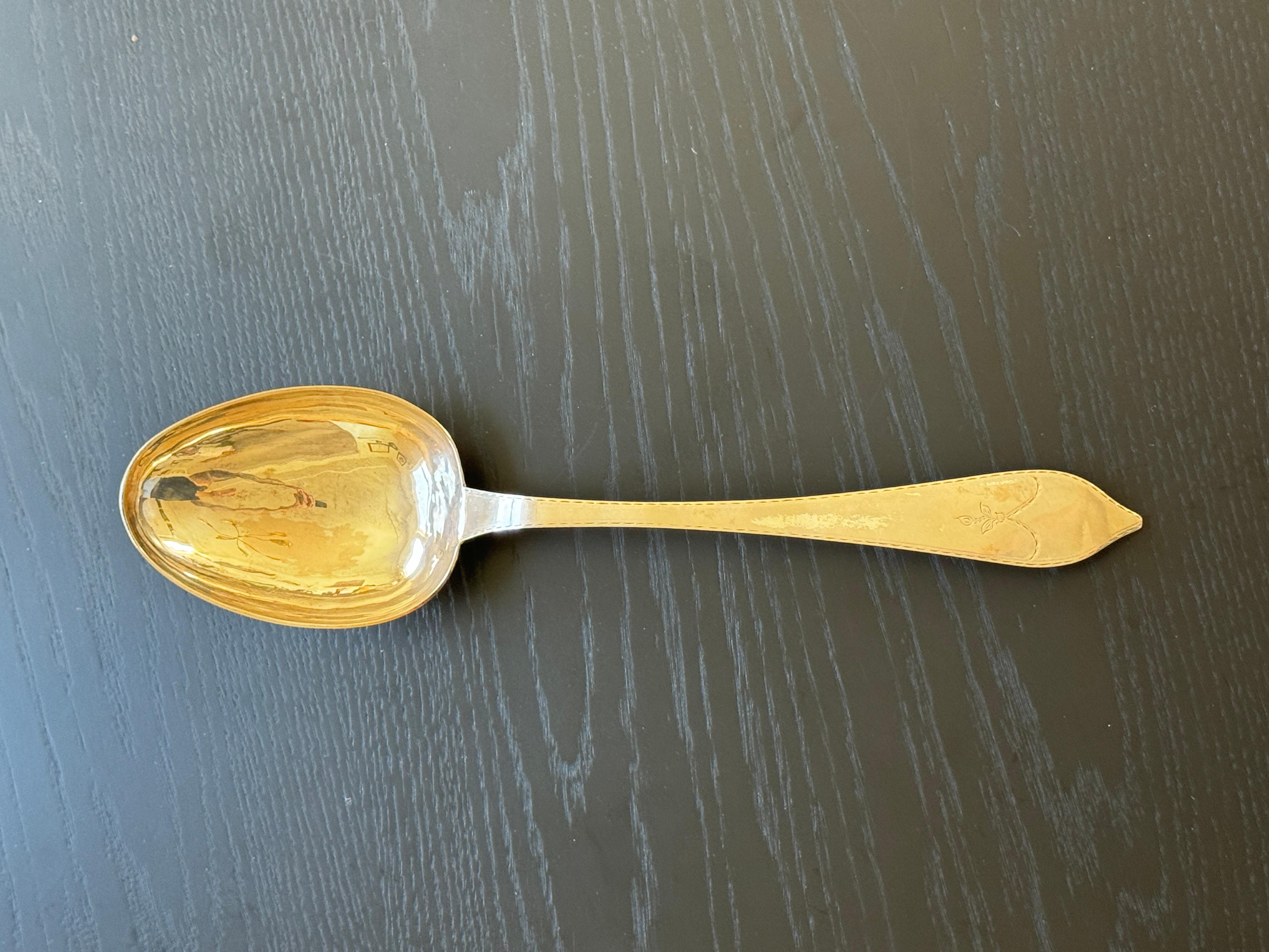 Large 18th - 19th Century Scandinavian Silver Spoon In Good Condition For Sale In San Francisco, CA