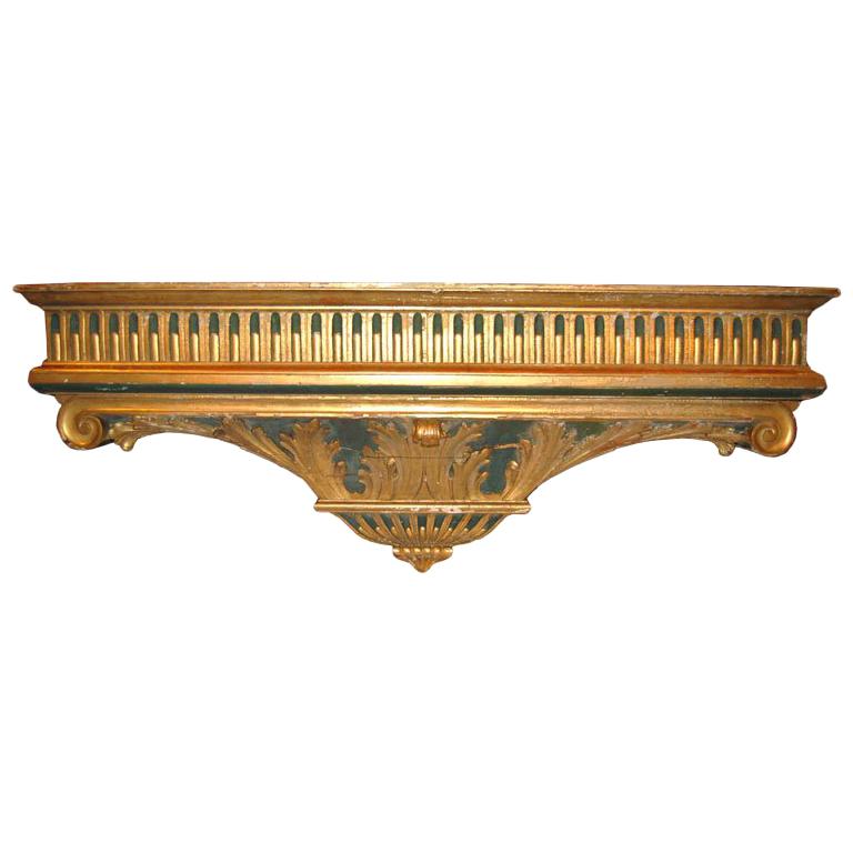 Large 18th c. Carved and Gilded Wall Console For Sale