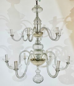 Large 18th C Chandelier with Eight Candles