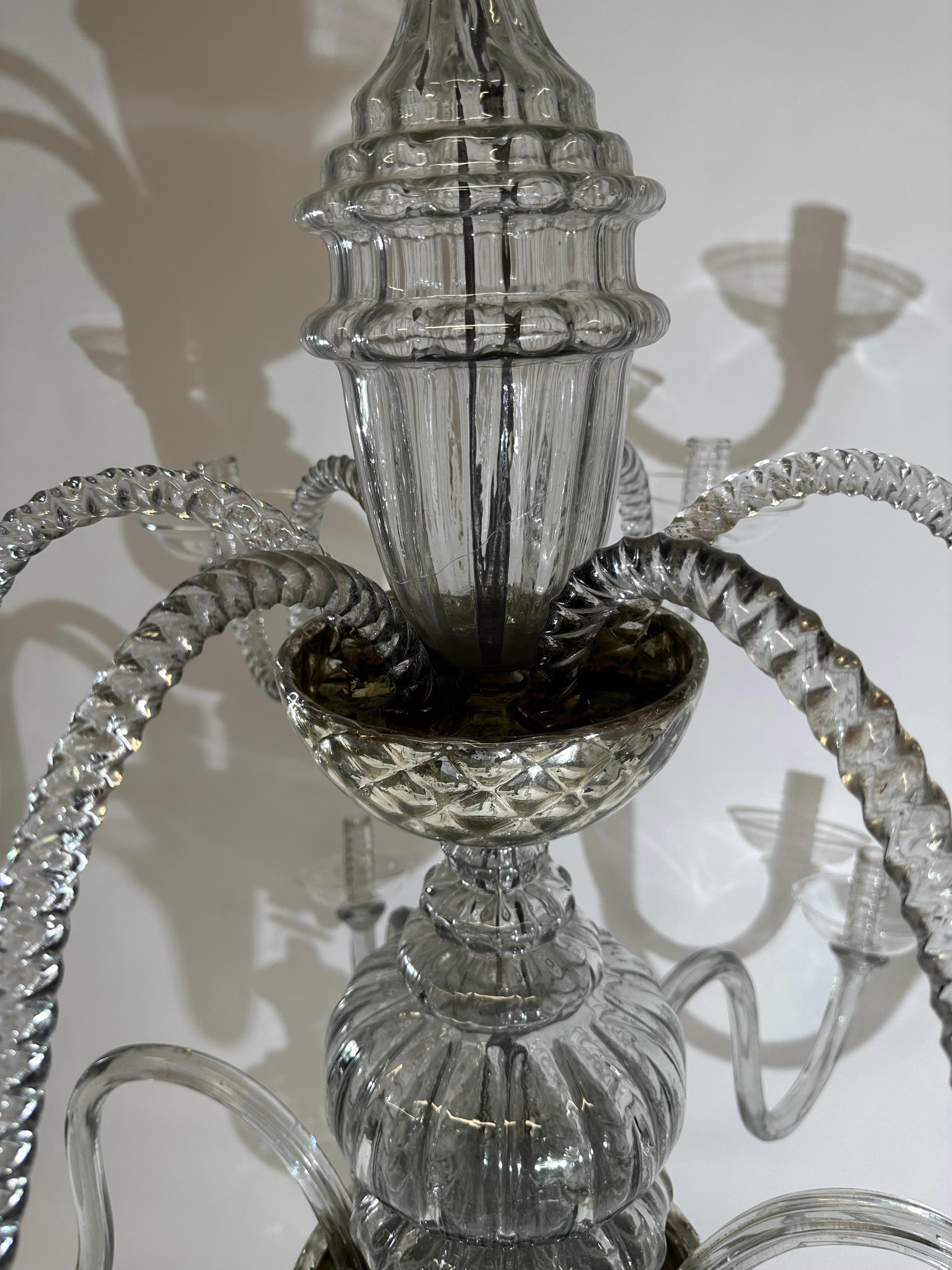 European Large 18th C Chandelier with Eight Candles