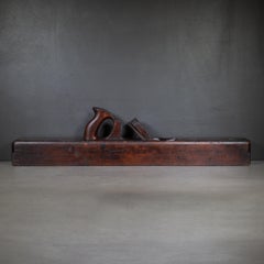 Large 18th c. Monogrammed Cherry Wood Jointer Plane c.1700-1799