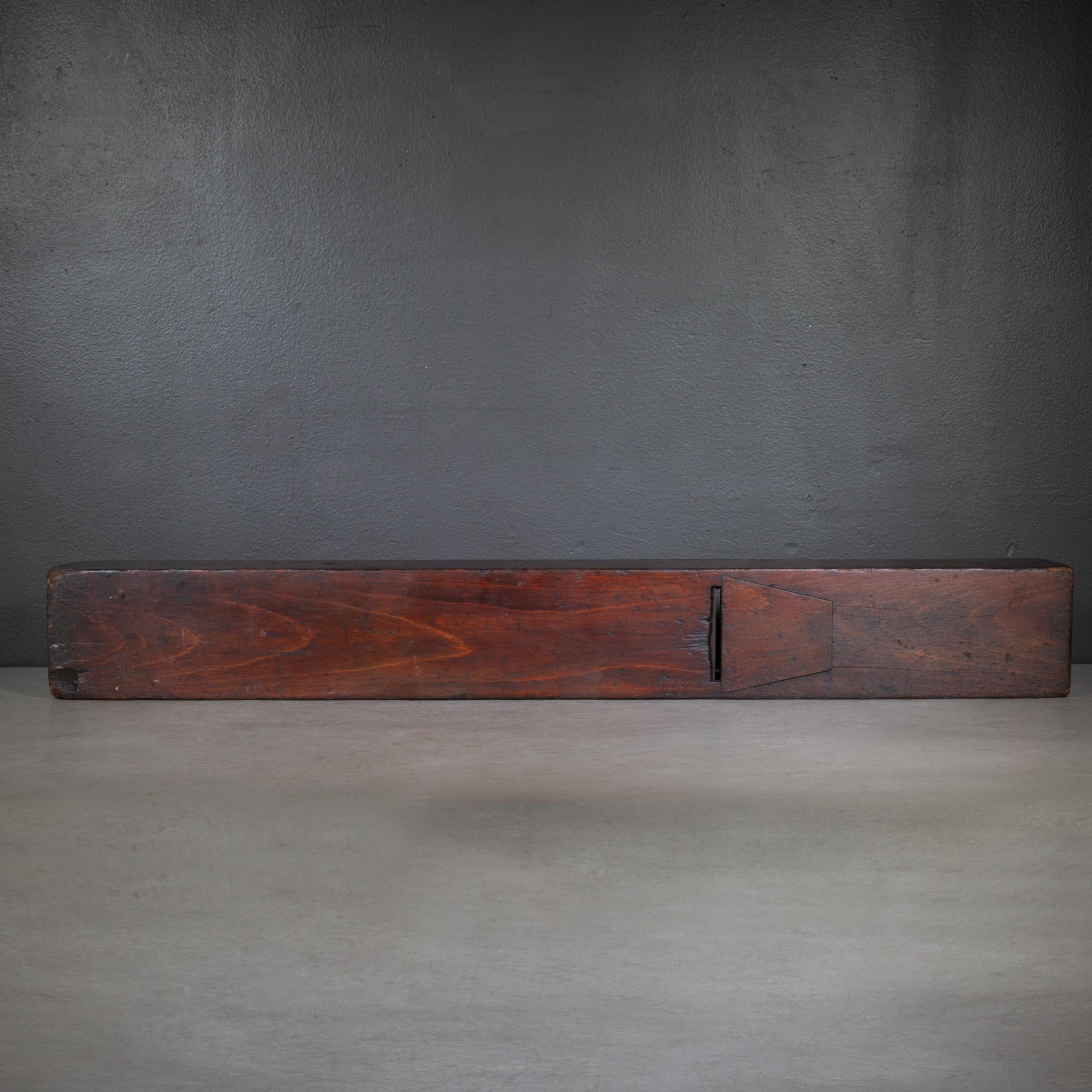 Large 18th c. Monogrammed Cherry Wood Jointer Plane c.1700-1799 For Sale 1