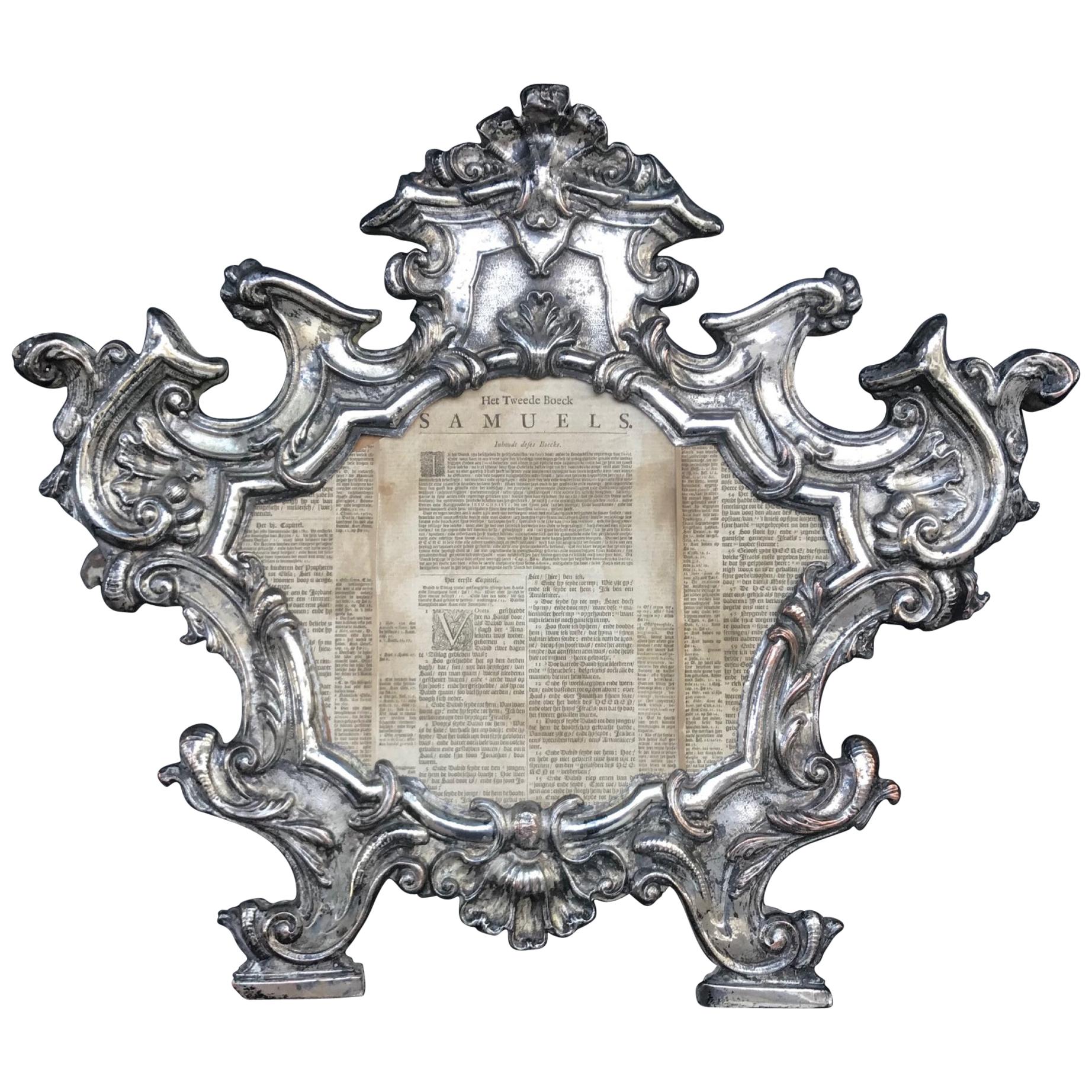 Large 18th Century Repousse Baroque Ecclesiastical Carta Gloria, Venetian For Sale