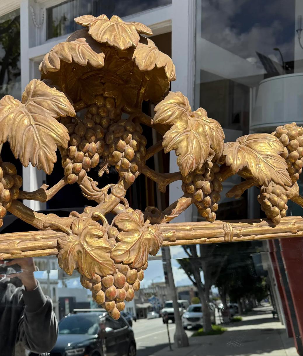 Large 18th C Style Louis XV Giltwood Grape Mirror In Good Condition For Sale In LOS ANGELES, CA