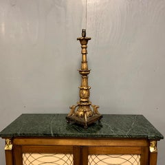 Large 18th Century Carved Giltwood Table Lamp Fully Rewired