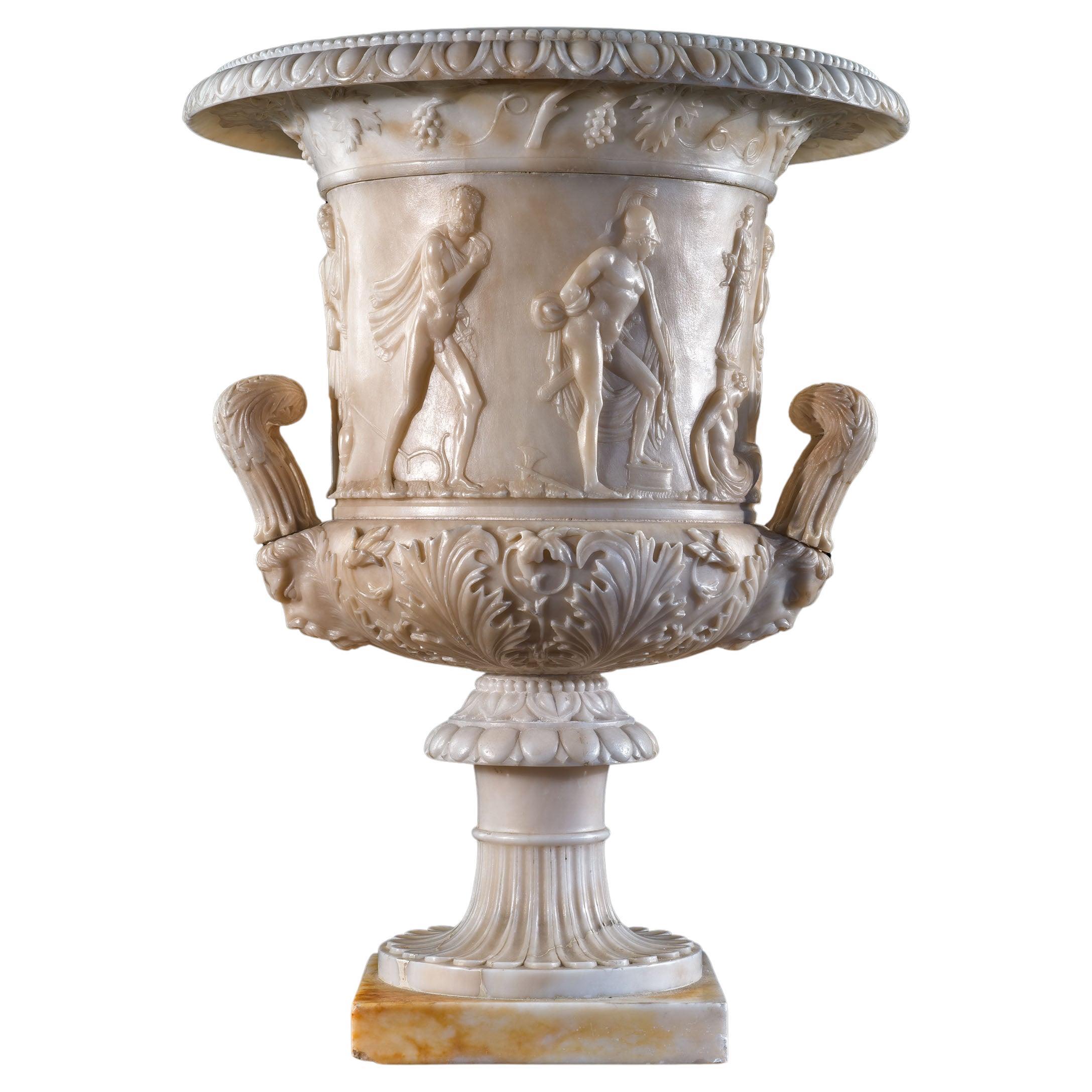 Grande copia in alabastro del XVIII secolo del Vaso dei Medici