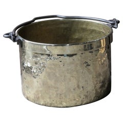 Large 18th Century Antique Dutch Polished Brass Firewood Basket