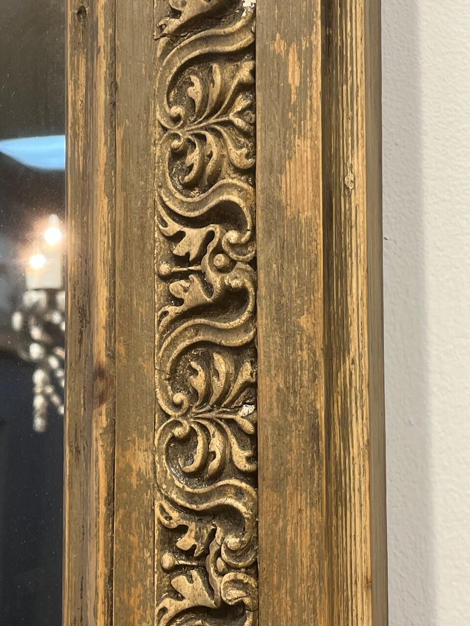 Large 18th Century Antique French Trumeau Mirror Tallado a mano en venta