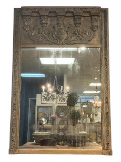 Large 18th Century Antique French Trumeau Mirror