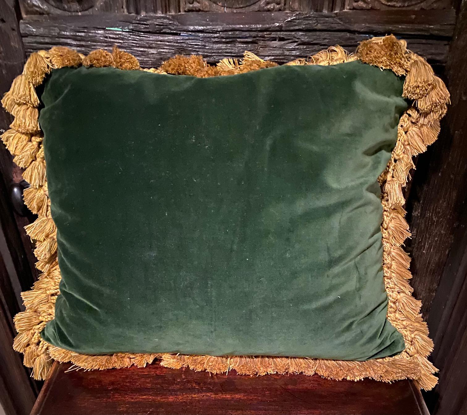 Large 18th Century Aubusson Cushion In Good Condition In Palm Beach, FL