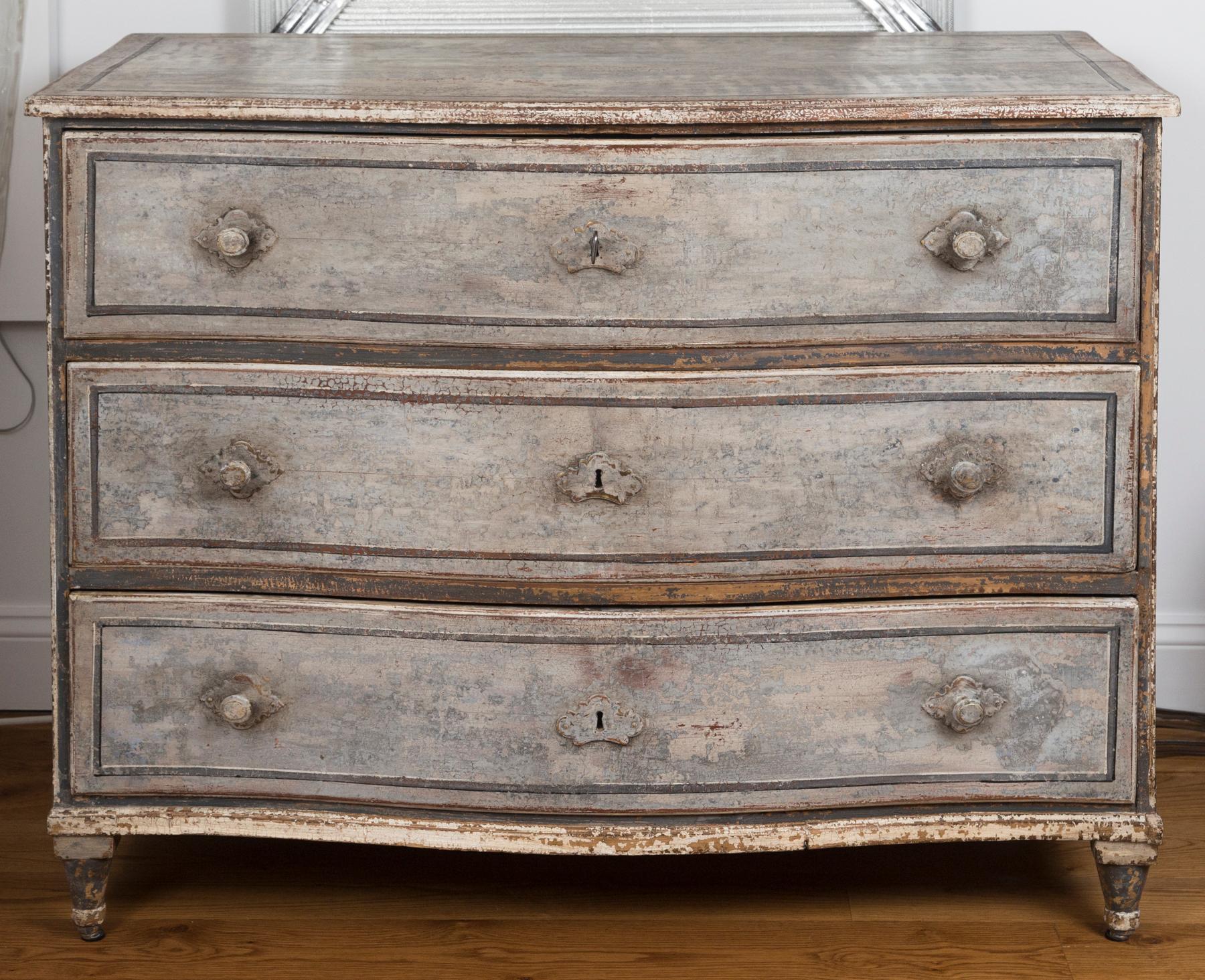 Large 18th Century Baltic Painted Chest of Drawers In Good Condition In Westport, CT