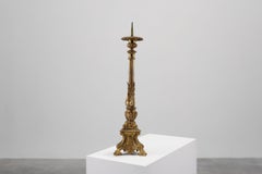 Large 18th century bronze and copper church candle holder, France