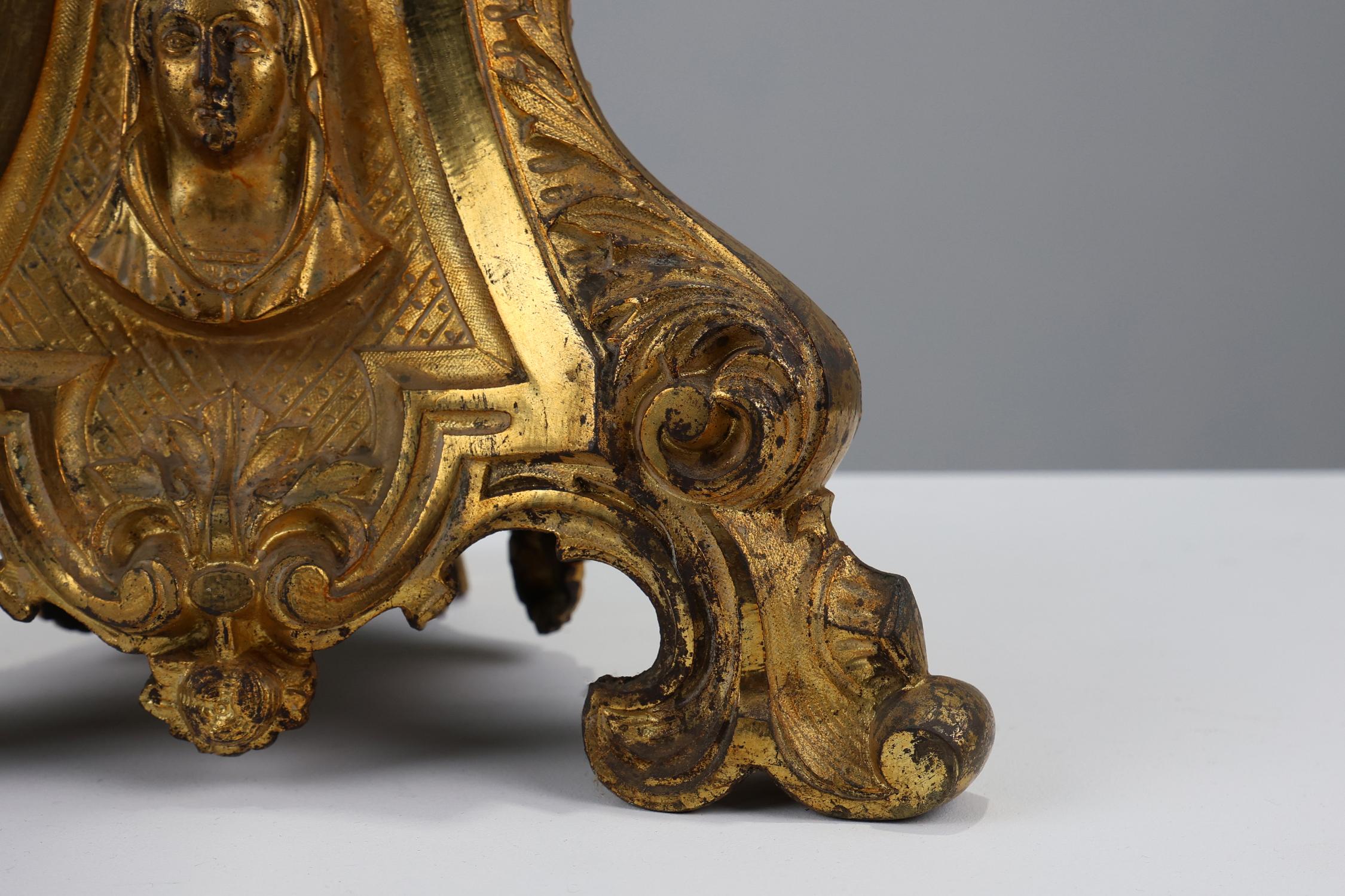 Large 18th century bronze and copper church candle holder, France For Sale 1